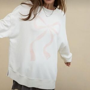Aerie | Bow Graphic Big Chill Crew Sweatshirt